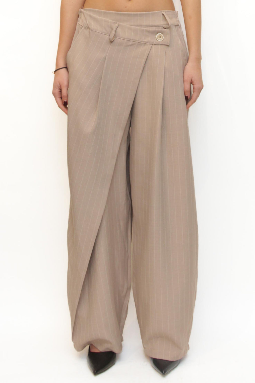 LEVH - Pantalone Pansy - GESSATO BEIGE/bia