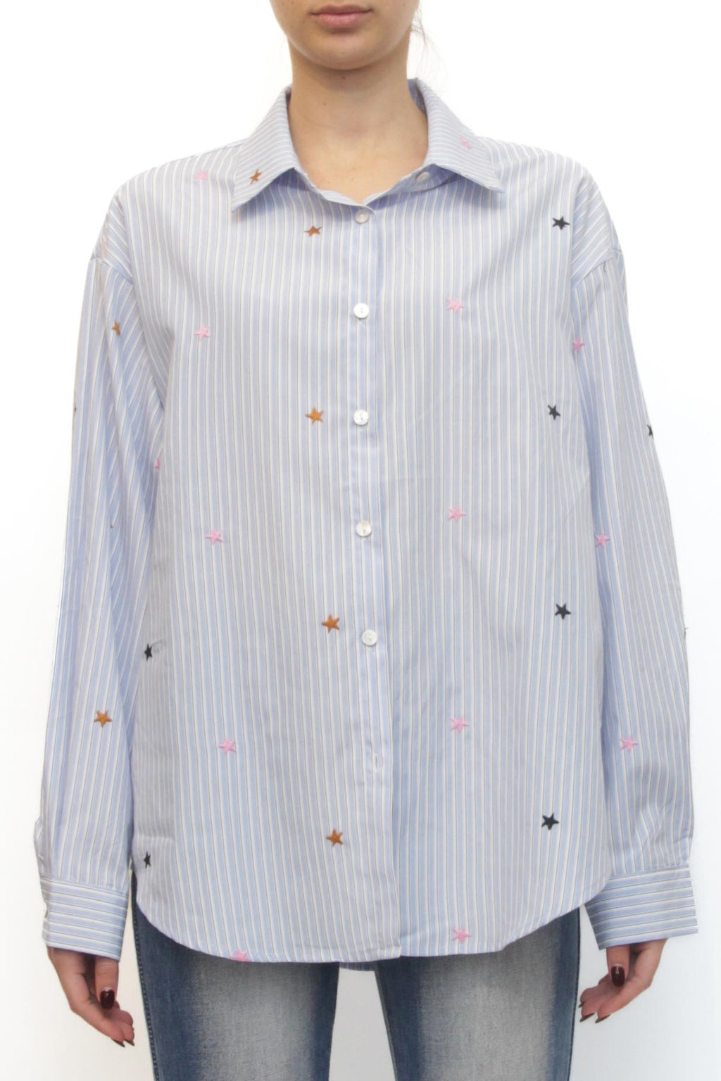 LEVH - Camicia Carlene - RIGA CELESTE/BIANCO