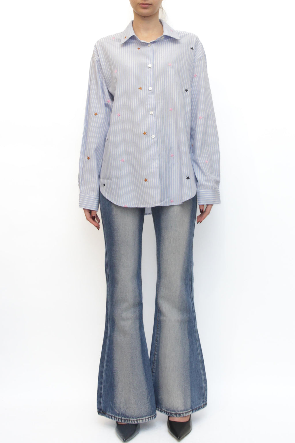 LEVH - Camicia Carlene - RIGA CELESTE/BIANCO