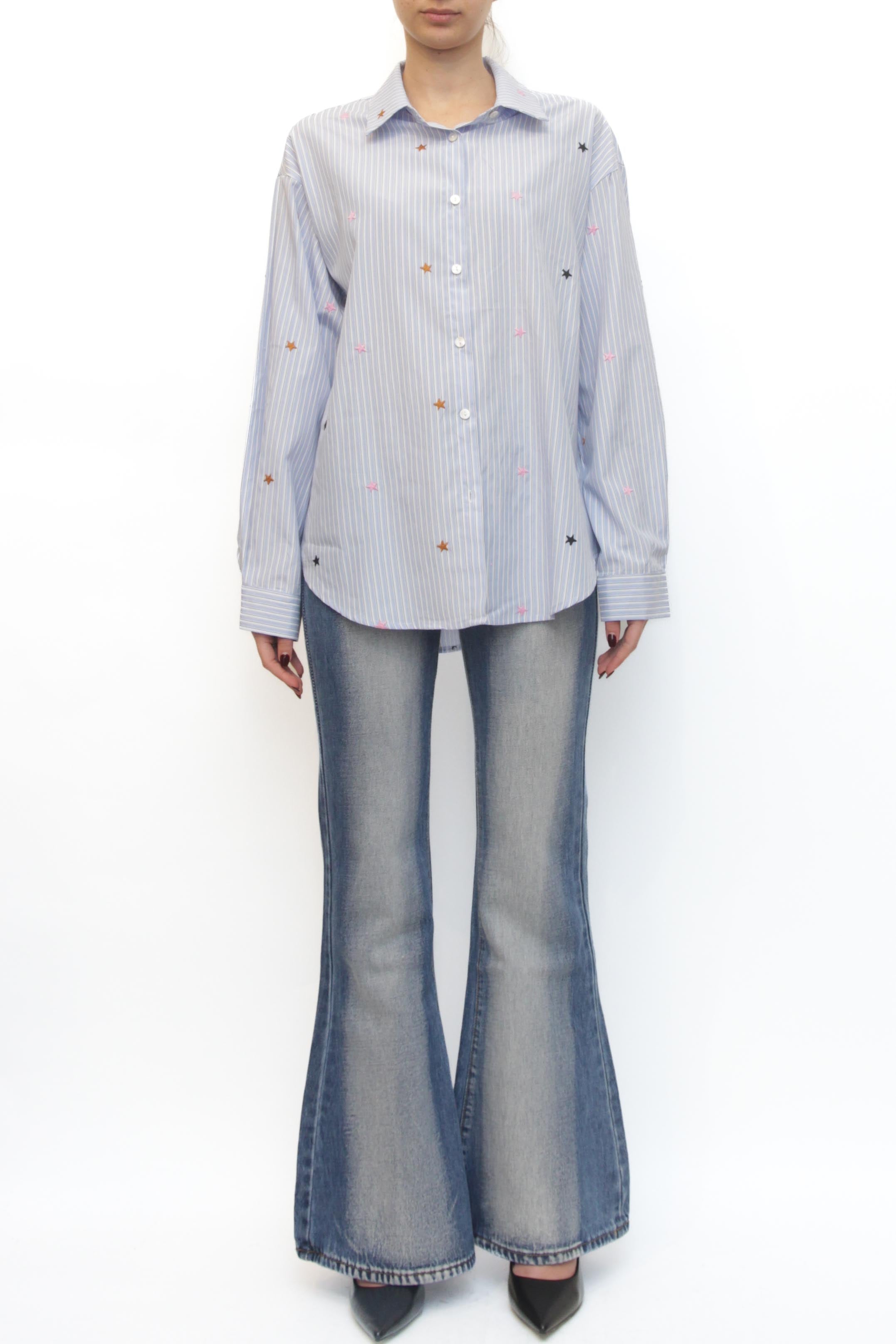 LEVH - Camicia Carlene - RIGA CELESTE/BIANCO