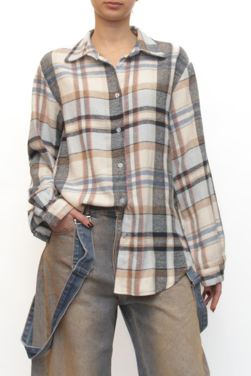 LEVH - Camicia Carissa - QUADRO CE/BLU/BEI