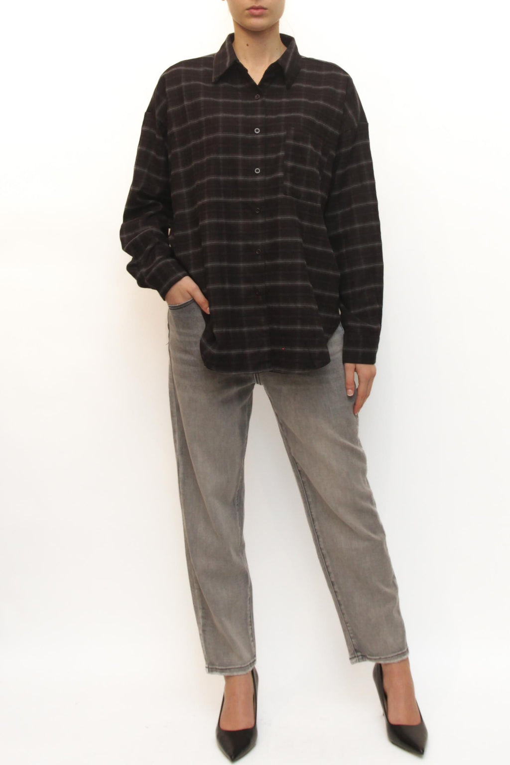 LEVH - Camicia Cass - QUADRO MA/NE/GR