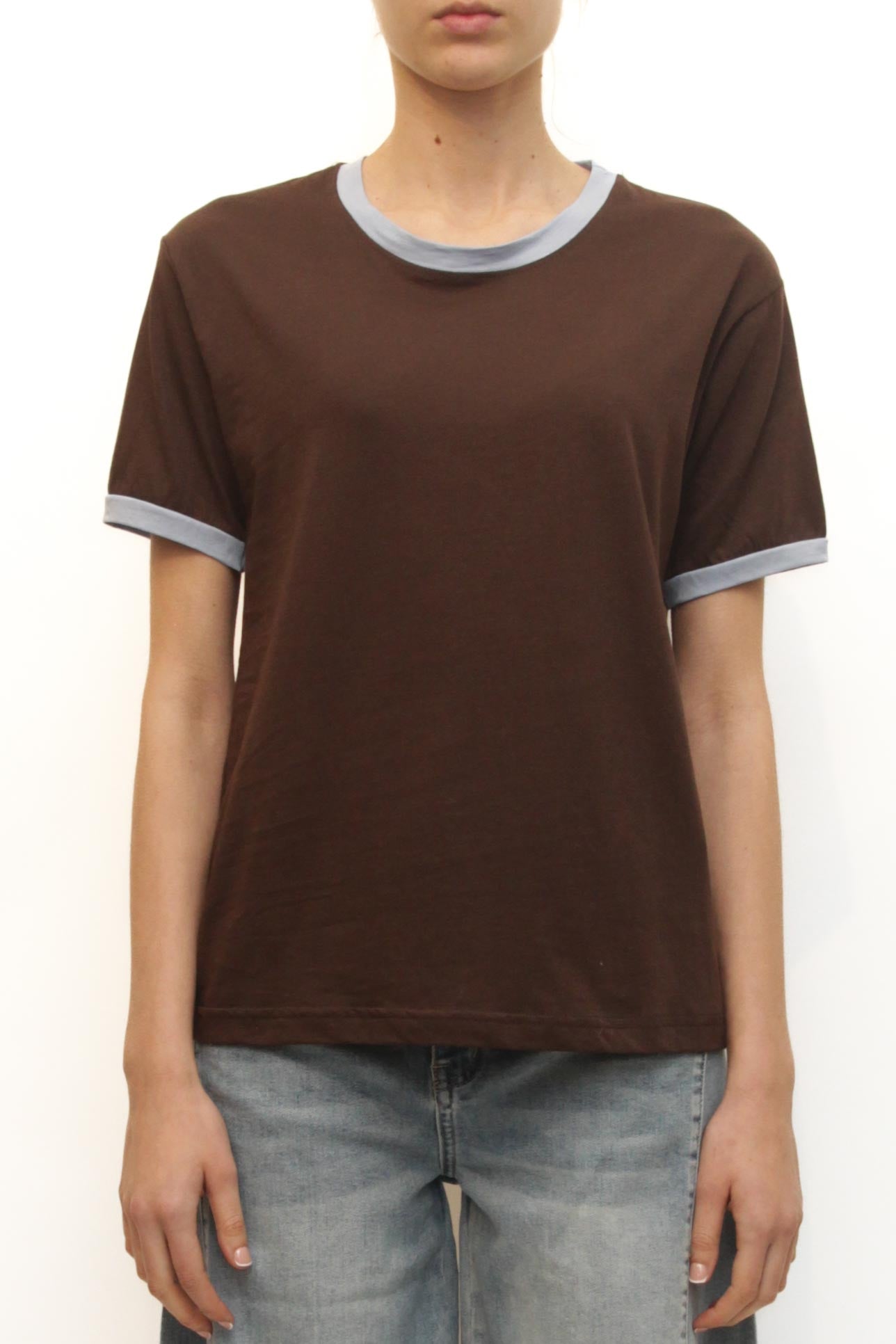 LEVH - T-shirt Tabby - MARRONE/CELESTE