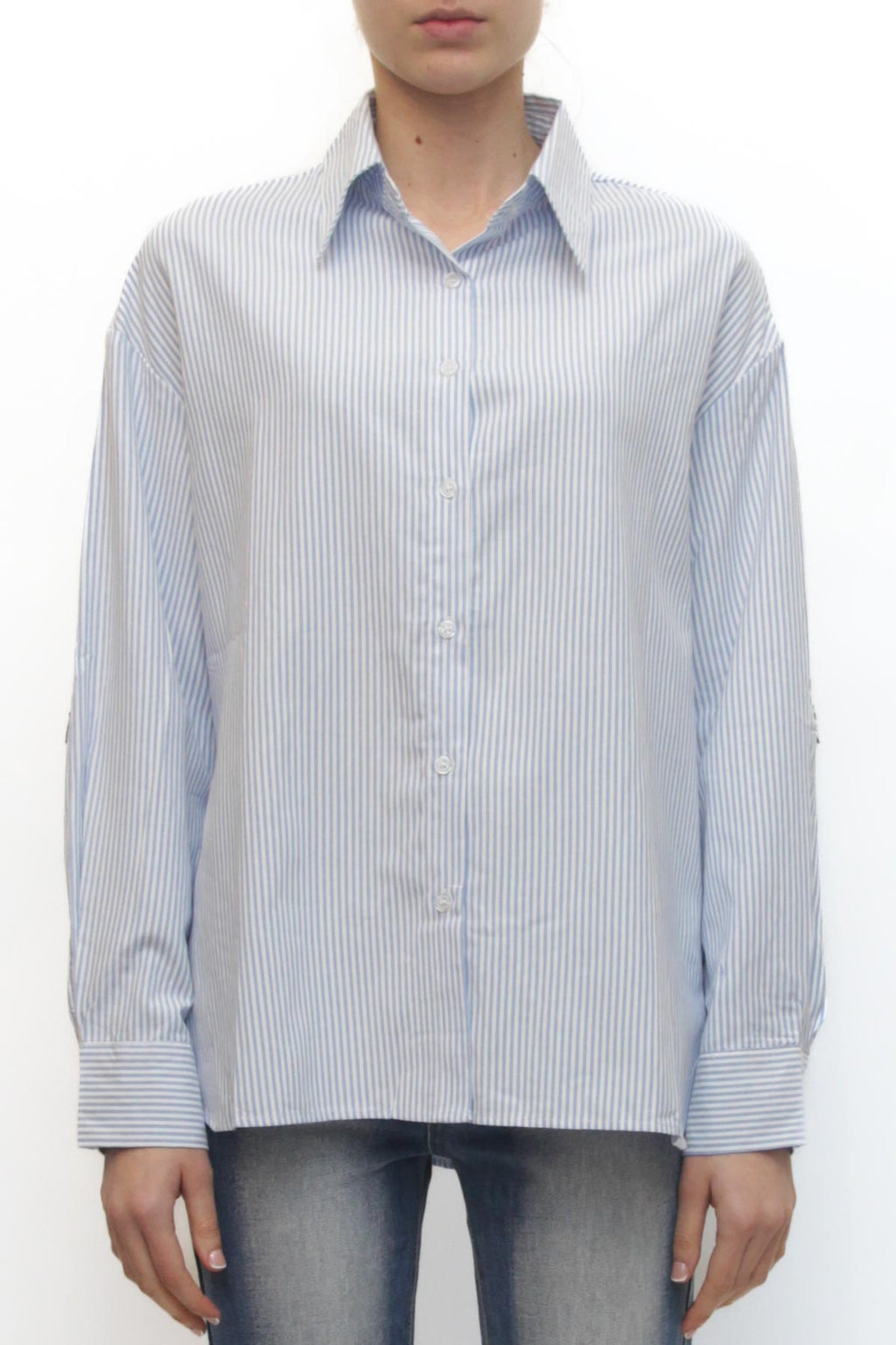 LEVH - Camicia Callie - RIGA CELESTE/BIANCO