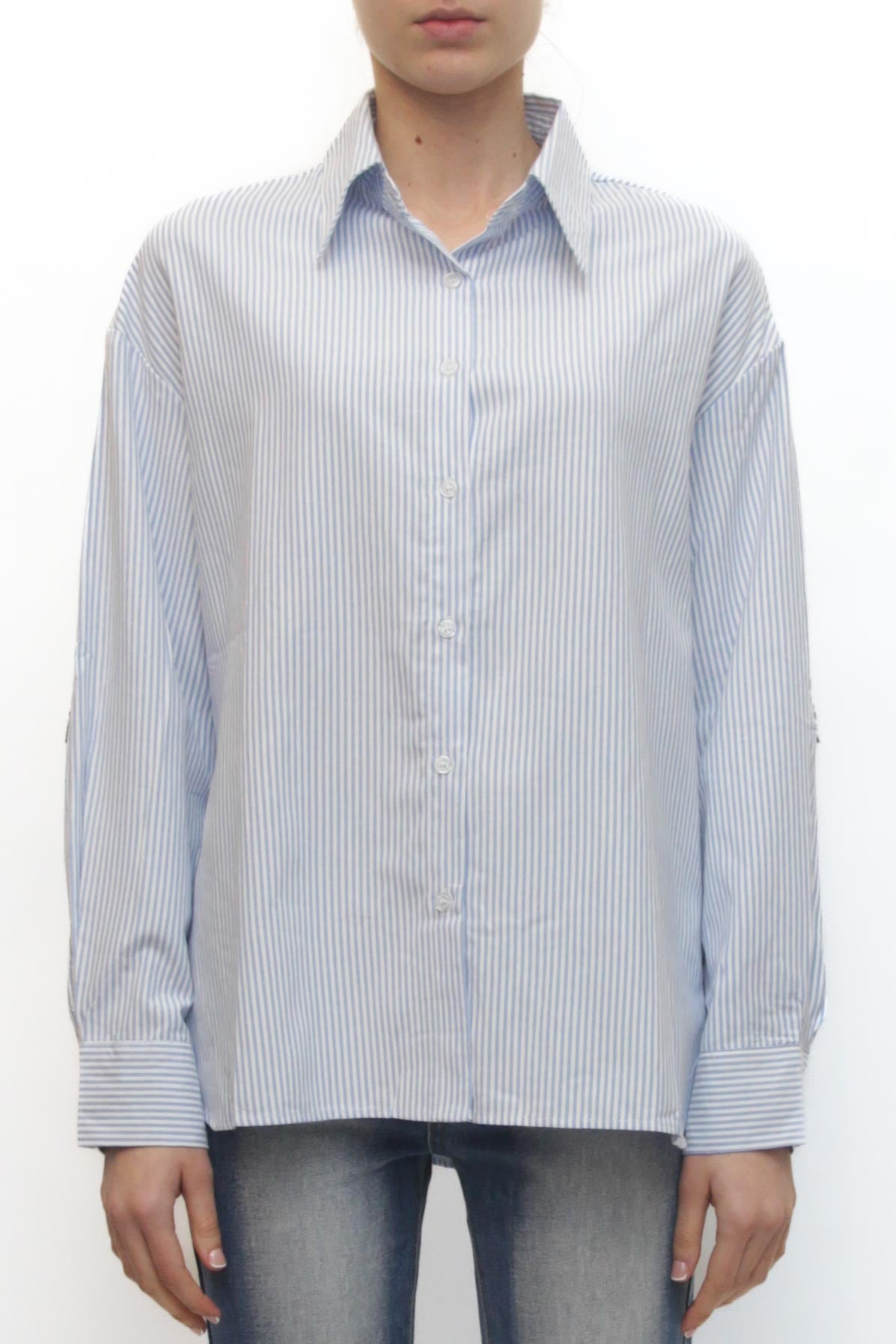 LEVH - Camicia Callie - RIGA CELESTE/BIANCO