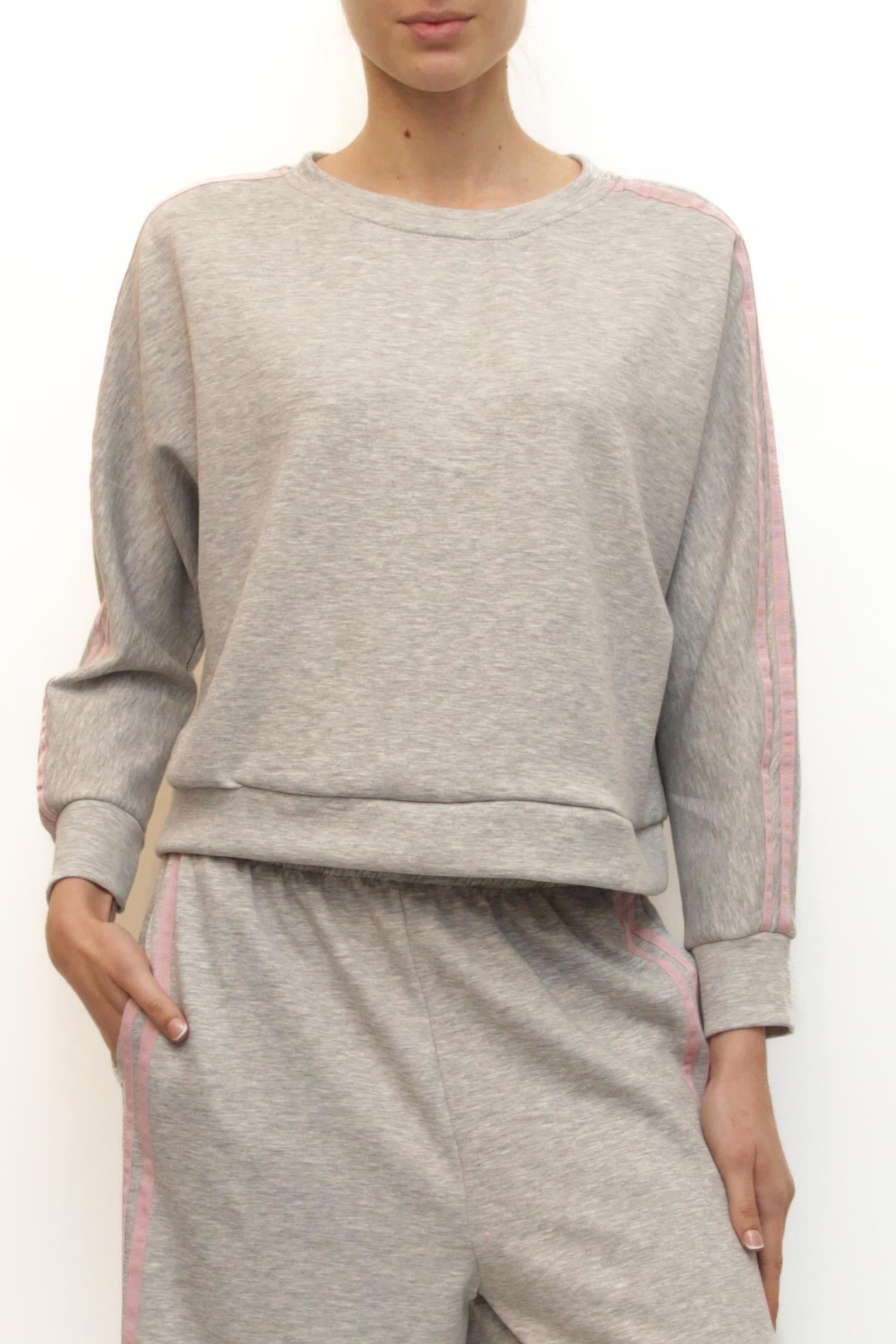 LEVH - Felpa Fabiana - GRIGIO CHIARO/Rosa