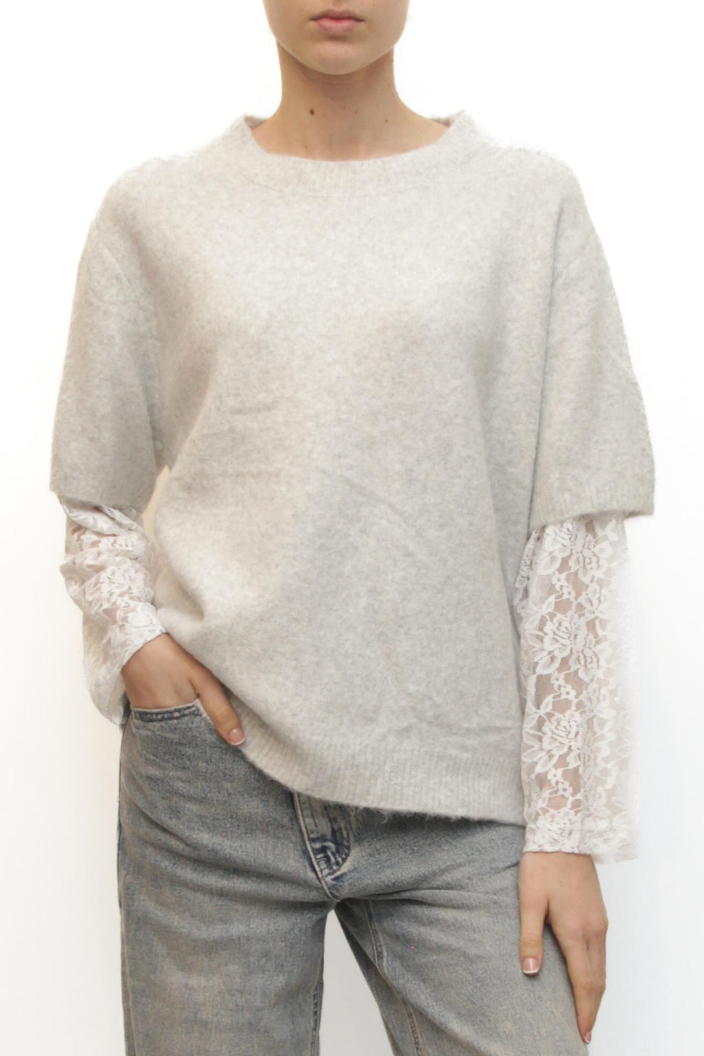 LEVH - Maglione Meaux - GRIGIO CHIARO