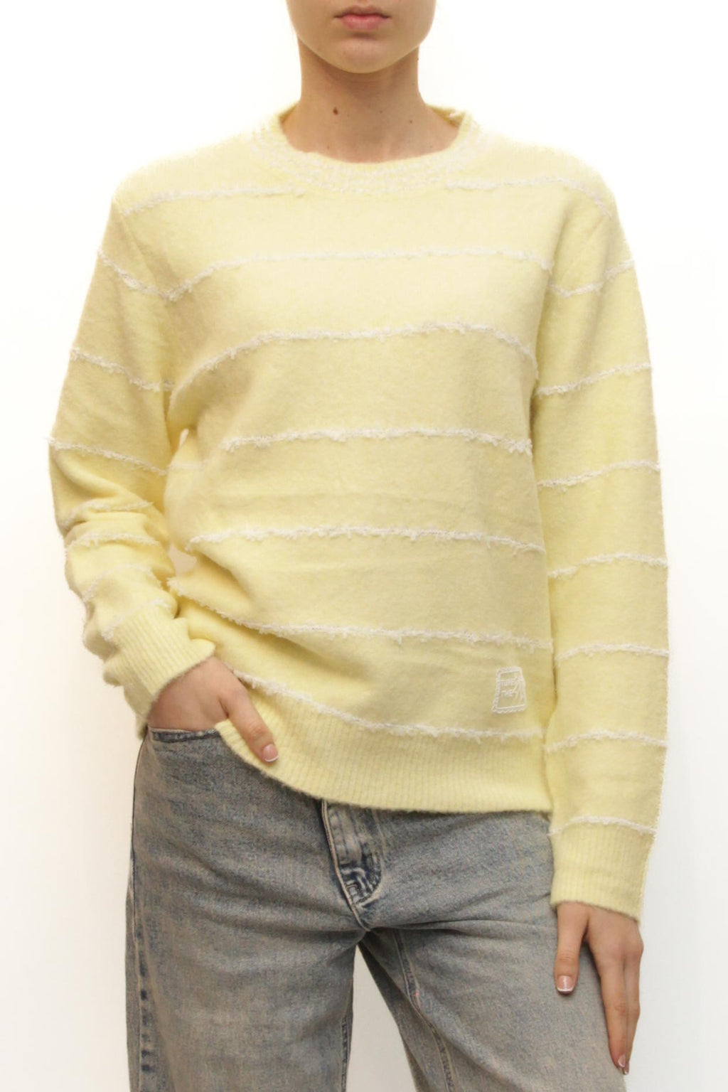 LEVH - Maglione Maude - GIALLO riga bianco