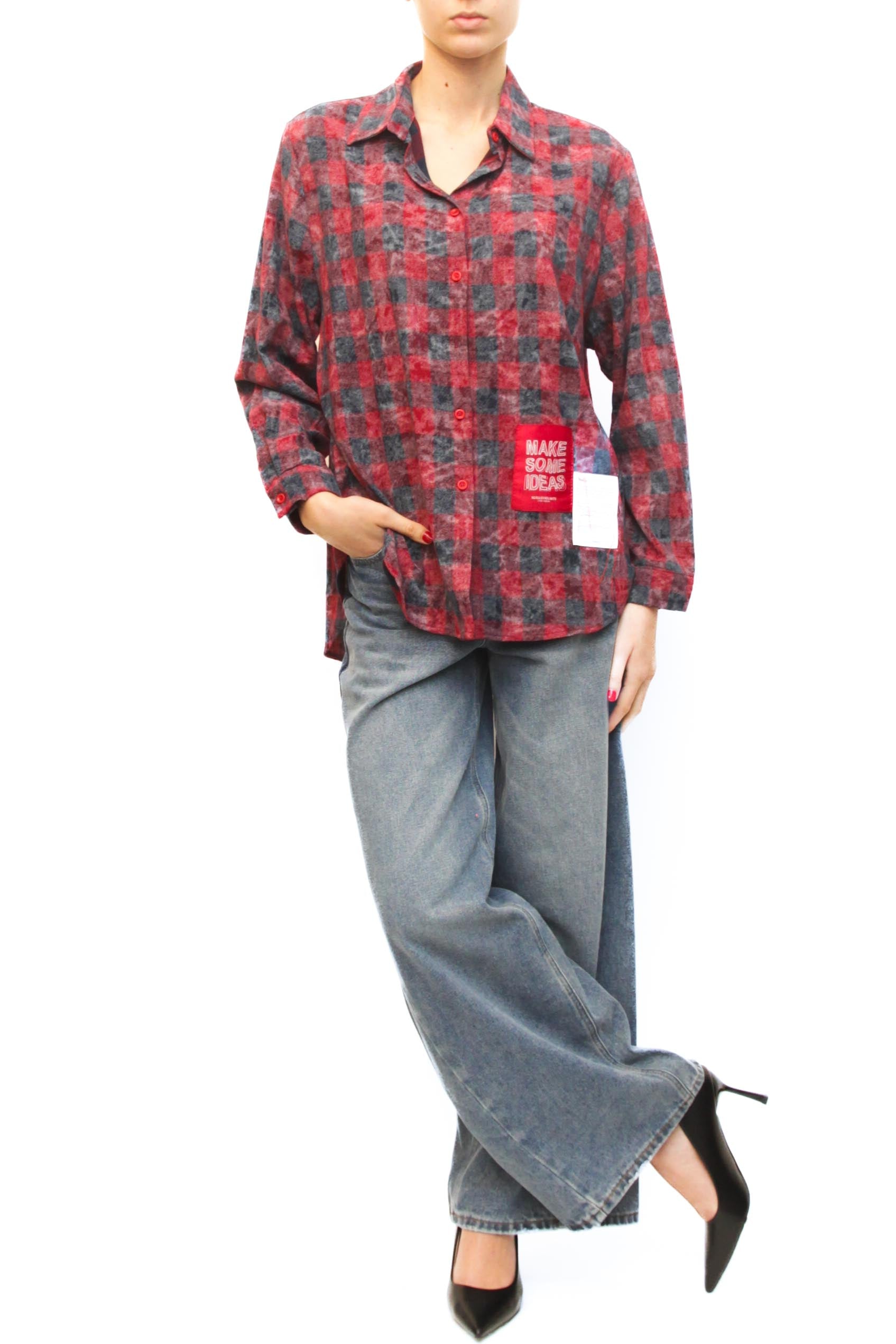 LEVH - Camicia Rose - QUADRO ROSSO/BLU