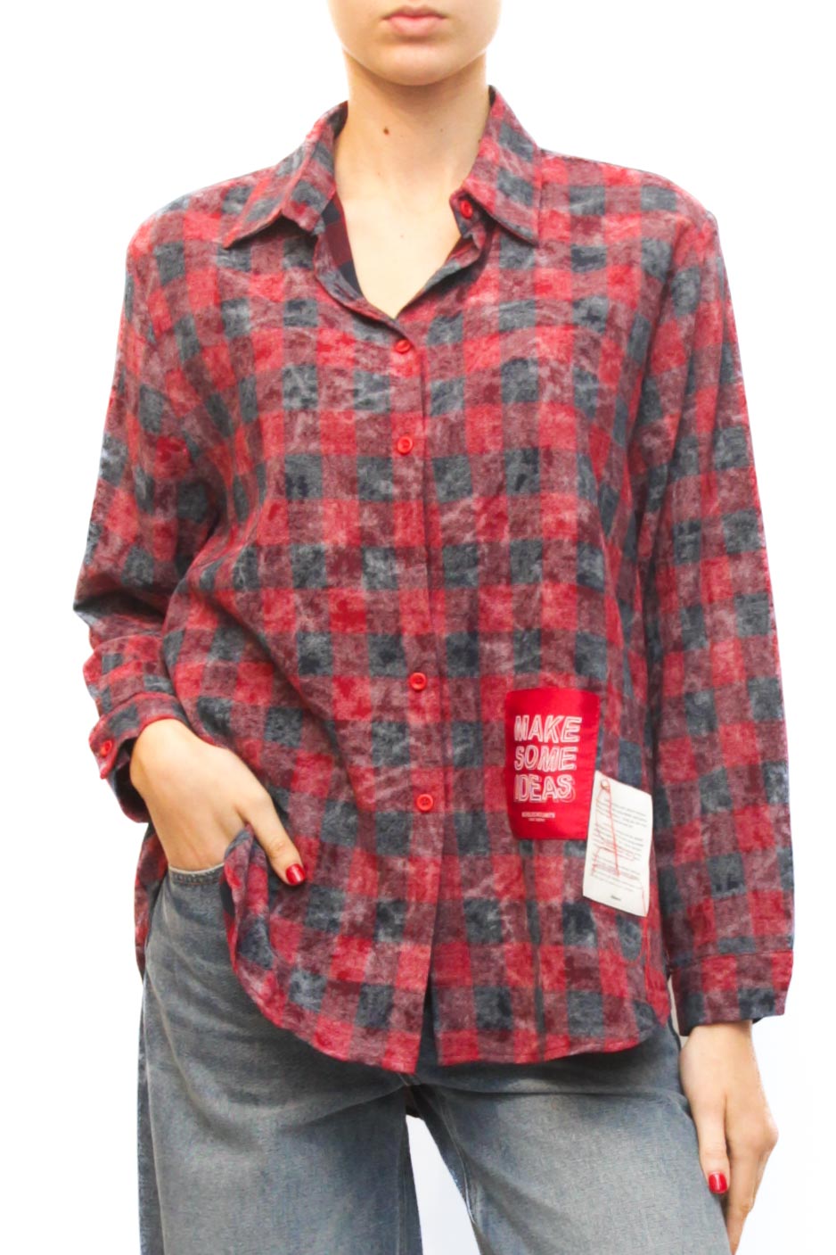 LEVH - Camicia Rose - QUADRO ROSSO/BLU
