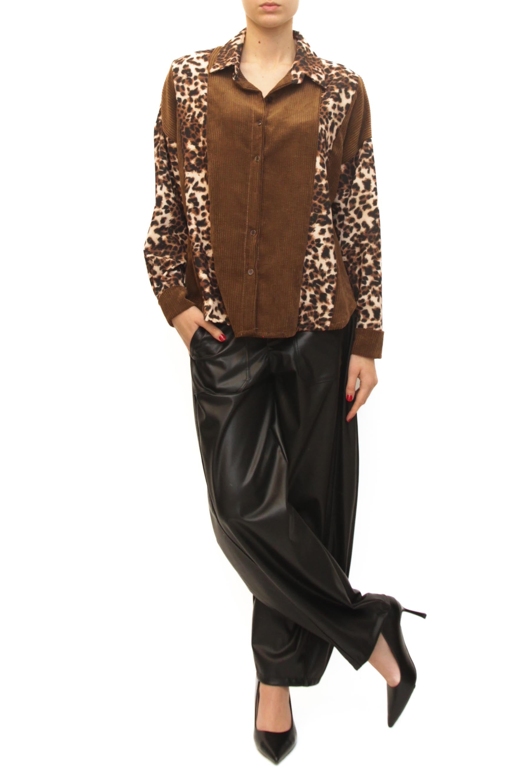 LEVH - Camicia Irène - Caffe/animalier