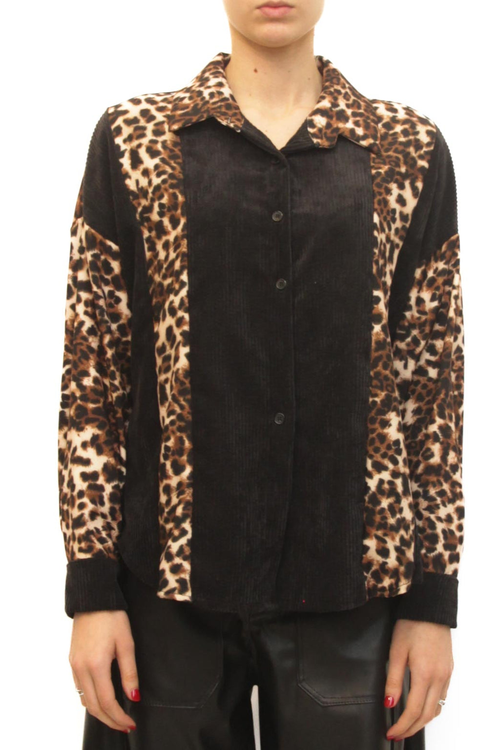 LEVH - Camicia Irène - NERO/animalier