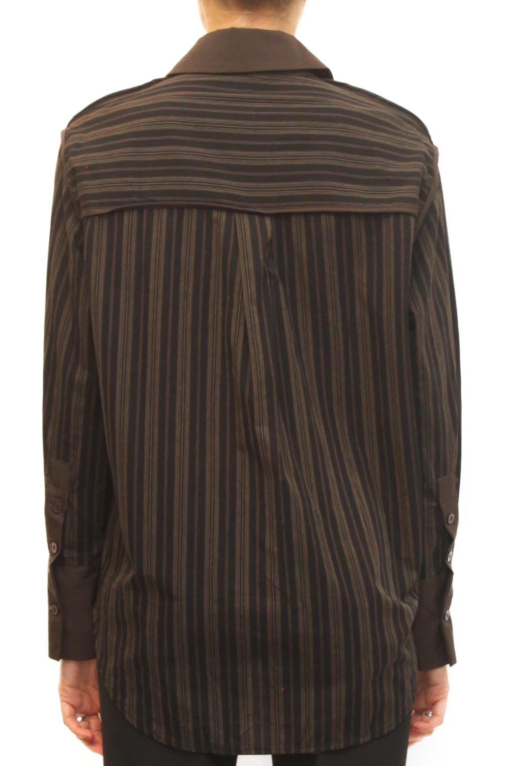 LEVH - CAMICIA FLAVON - Riga nero/caffe