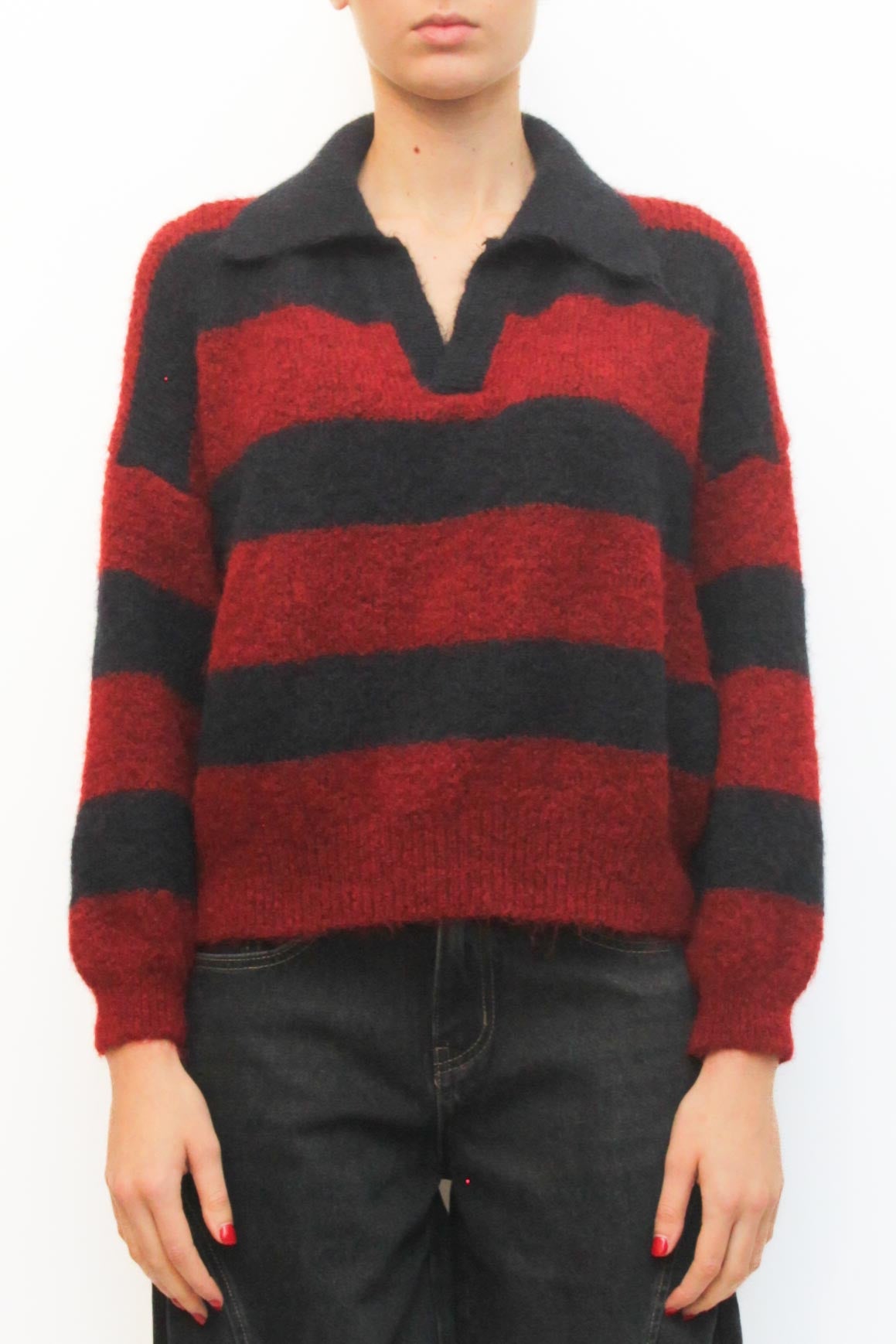 LEVH - POLO Eliane - RIGA BLU/BORDX