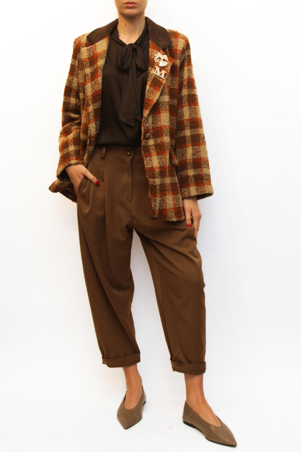 LEVH - GIACCA PARRY - QUADRO RUGGINE/BEIGE/TABACCO