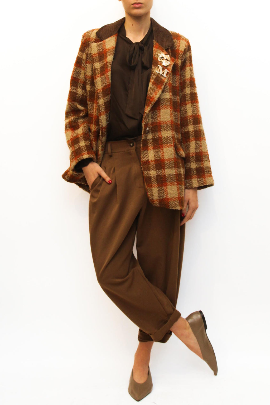 LEVH - GIACCA PARRY - QUADRO RUGGINE/BEIGE/TABACCO