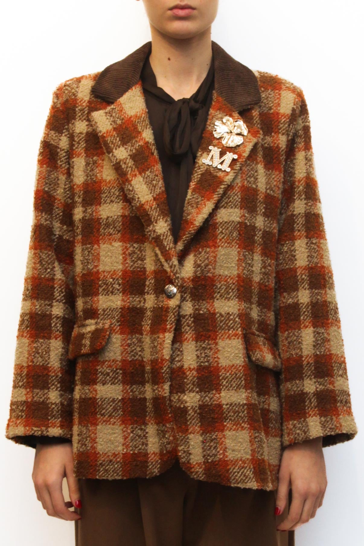 LEVH - GIACCA PARRY - QUADRO RUGGINE/BEIGE/TABACCO