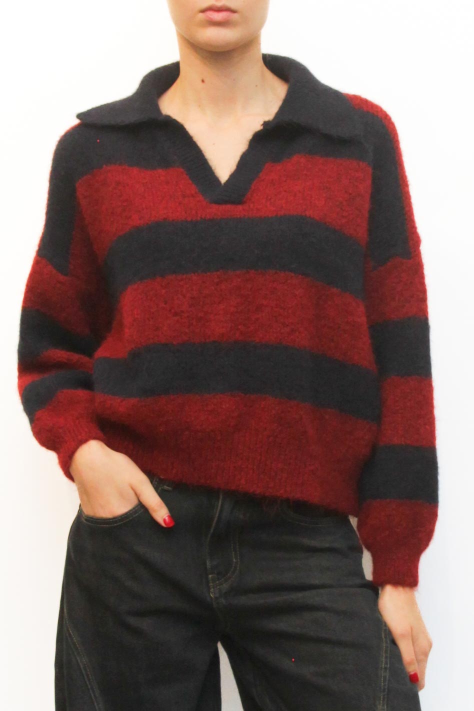 LEVH - POLO Eliane - RIGA BLU/BORDX