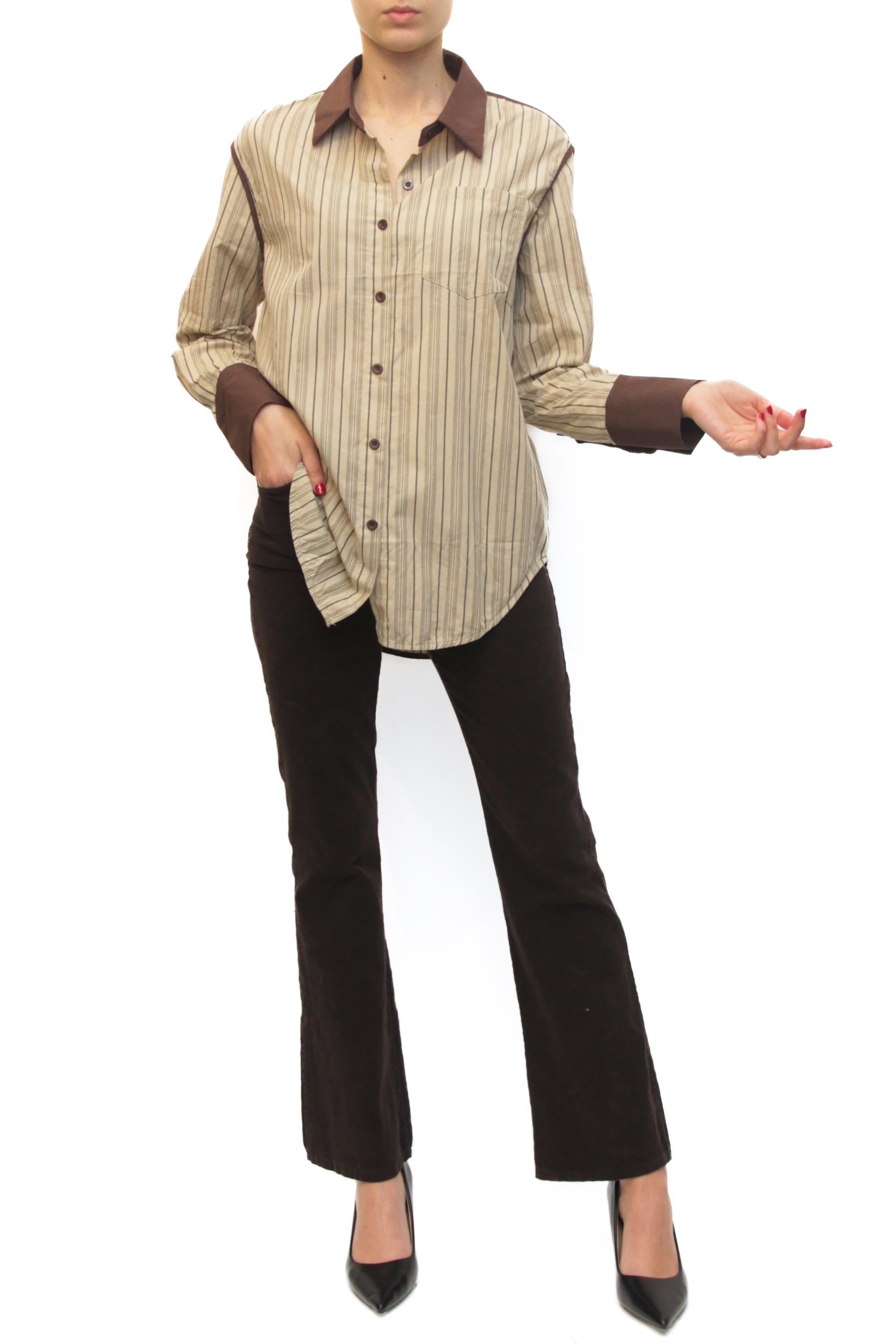 LEVH - CAMICIA FLAVON - RIGA CAFF�/BEIGE