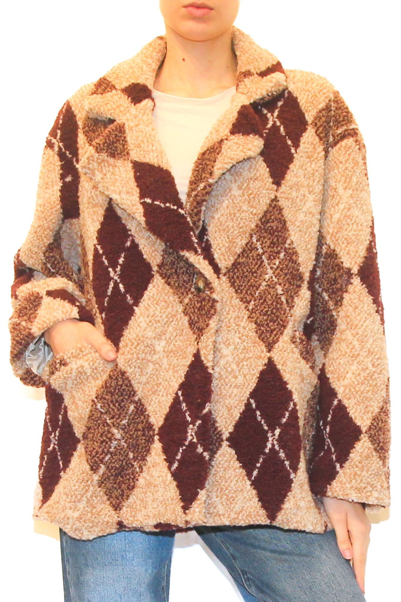 LEVH - Giacca Sam - rombo beige/bordx