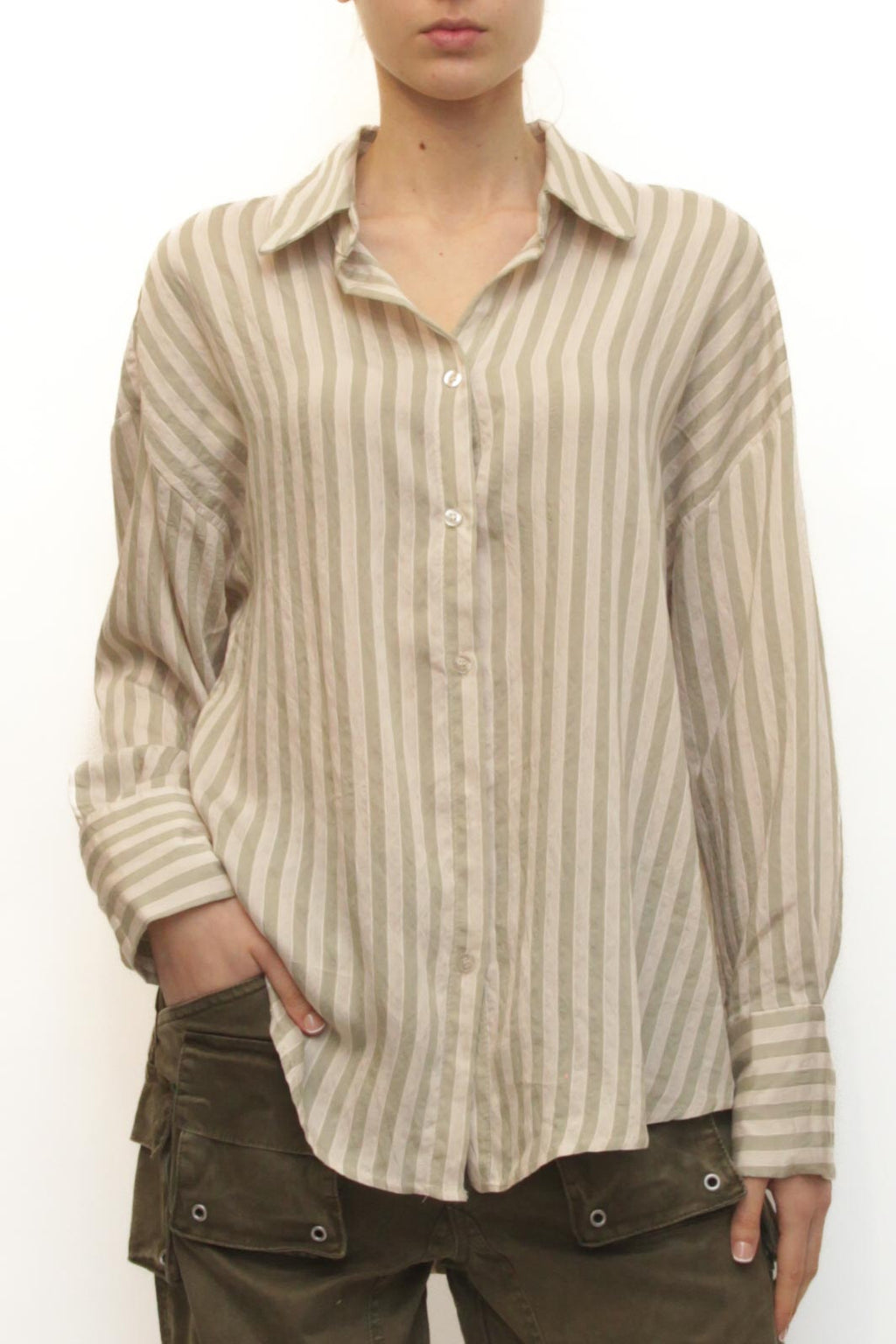 LEVH - Camicia Calanthia - RIGA BEIGE/SALVIA
